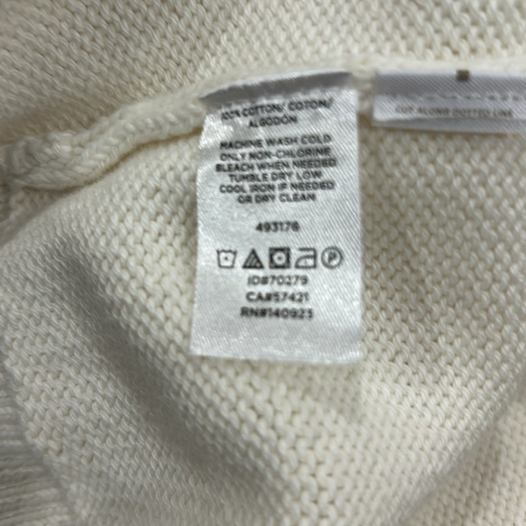 Loft Pointelle Hoodie Sweater in Whisper White Size Medium - Picture 7 of 9